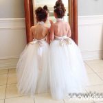 Halter Cute Tulle Fluffy Backless Flower Girl Dresses With Belt, FG007 - Image 2