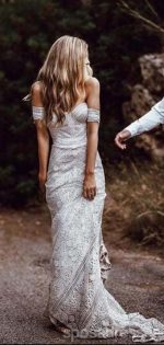 Sweetheart Lace Mermaid Wedding Dresses Online, Cheap Lace Bridal Dresses, WD460 - Image 11