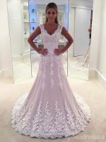Lace Strapless A-line See Through Cheap Wedding Dresses Online, WD339 - Image 3