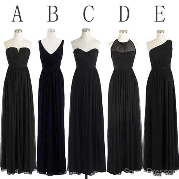 Mismatched Styles Chiffon Floor-Length Formal Long Bridesmaid Dresses, WG187