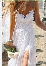 Sexy Backless Unique Casual Cheap Beach Wedding Dresses, WD311 - Image 2