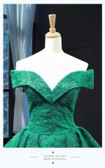Off Shoulder Emerald Green Sequin Long Evening Prom Dresses, Evening Party Prom Dresses, 12234 - Image 5