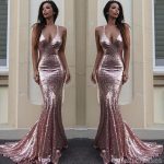 Sexy Backless Rose Gold Sequin Mermaid Evening Prom Dresses, Popular Party Prom Dresses, Custom Long Prom Dresses, Cheap Formal Prom Dresses, 17210 - Image 3