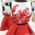Sexy Two Pieces Unique Red Homecoming Dresses 2018, CM459 - Image 2