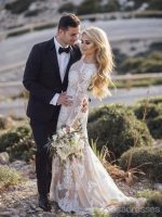 Long Sleeves Lace Mermaid Wedding Dresses Online, Cheap Beach Bridal Dresses, WD475 - Image 2