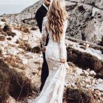 Long Sleeves Lace Mermaid Wedding Dresses Online, Cheap Beach Bridal Dresses, WD475