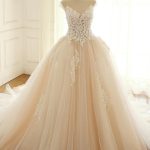 Cap Sleeve Lace Long Custom Cheap Custom Wedding Dresses, WD307