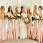 Rose Gold Sequin Mermaid Custom Long Bridesmaid Dresses, WG227 - Image 3