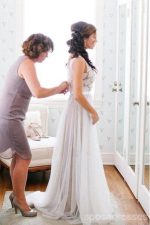Deep V Neckline Lace Beach Wedding Dresses,  Sexy Long Custom Wedding Gowns, 17104 - Image 2