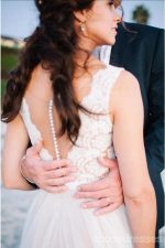 Deep V Neckline Lace Beach Wedding Dresses,  Sexy Long Custom Wedding Gowns, 17104 - Image 3