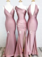 Simple Dusty Rose Cheap Mermaid Long Bridesmaid Dresses Online, WG548 - Image 2