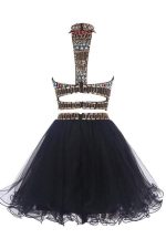Sexy Two Pieces Backless Black homecoming prom dresses, Black Cocktail Dresses, CM0019 - Image 2