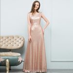 Cheap Sparkly Floor Length Mismatched Gold Sequin Bridesmaid Dresses, WG547 - Image 2