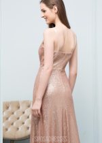 Cheap Sparkly Floor Length Mismatched Gold Sequin Bridesmaid Dresses, WG547 - Image 7