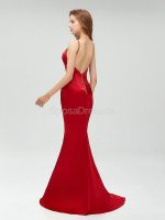 Cheap Simple Backless Dark Red Mermaid Long Evening Party Prom Dresses, 175200 - Image 9