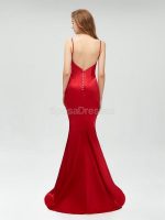 Cheap Simple Backless Dark Red Mermaid Long Evening Party Prom Dresses, 175200 - Image 10