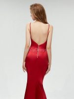 Cheap Simple Backless Dark Red Mermaid Long Evening Party Prom Dresses, 175200 - Image 12
