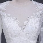 2018 Sexy See Through Long Sleeve Lace A line Wedding Bridal Dresses, Affordable Custom Made Wedding Bridal Dresses, WD267 - Image 4
