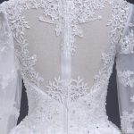 2018 Sexy See Through Long Sleeve Lace A line Wedding Bridal Dresses, Affordable Custom Made Wedding Bridal Dresses, WD267 - Image 5