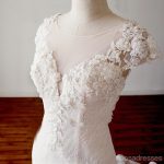 2018 Sexy See Through Cap Sleeve Lace Mermaid Wedding Bridal Dresses, Affordable Custom Made Wedding Bridal Dresses, WD268 - Image 4