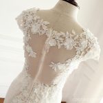 2018 Sexy See Through Cap Sleeve Lace Mermaid Wedding Bridal Dresses, Affordable Custom Made Wedding Bridal Dresses, WD268 - Image 5