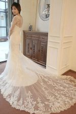 Affordable Custom Made Mermaid Long Sleeve Lace Wedding Dresses, WD0092 - Image 4