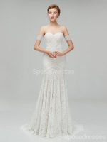 Sweetheart Lace Mermaid Wedding Dresses Online, Cheap Lace Bridal Dresses, WD460 - Image 5