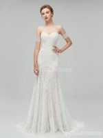 Sweetheart Lace Mermaid Wedding Dresses Online, Cheap Lace Bridal Dresses, WD460 - Image 6