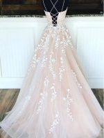 Cheap A-line Lace Beaded Spagheitt Straps Evening Prom Dresses, Evening Party Prom Dresses, 12188 - Image 2