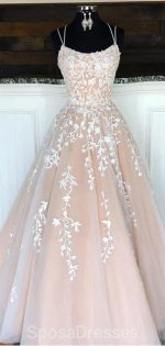 Cheap A-line Lace Beaded Spagheitt Straps Evening Prom Dresses, Evening Party Prom Dresses, 12188 - Image 10