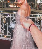 Sparkly Gold Sequin Suqare A-line Cheap Evening Prom Dresses, Cheap Custom Sweet 16 Dresses, 18476 - Image 2