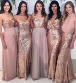 Custom Sparkly Mismatched Sequin Long Bridesmaid Dresses, BD103 - Image 2
