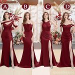 Mismatched Burgundy Mermaid Cheap Bridesmaid Dresses Online, WG813 - Image 2
