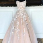 Cheap A-line Lace Beaded Spagheitt Straps Evening Prom Dresses, Evening Party Prom Dresses, 12188