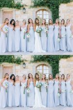 Mismatched Blue Chiffon Floor Length Cheap Long Bridesmaid Dresses, WG565 - Image 6