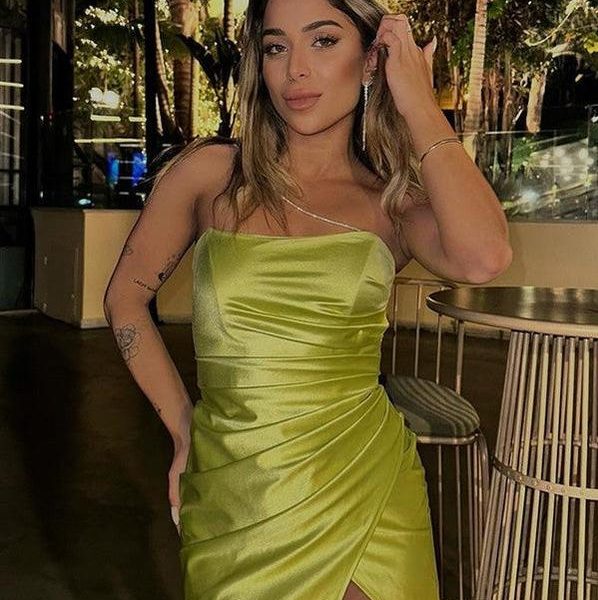 Sexy Green One Shoulder Mini Short Prom Homecoming Dresses Tight,Party Dress,CM1015
