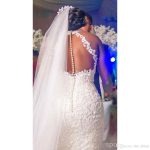 Halter Sexy See Through Lace Mermaid Wedding Dresses, Mermaid Wedding Gown, WD697 - Image 4