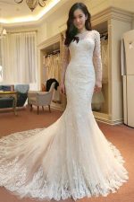 Affordable Custom Made Mermaid Long Sleeve Lace Wedding Dresses, WD0092 - Image 3