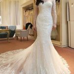 Affordable Custom Made Mermaid Long Sleeve Lace Wedding Dresses, WD0092