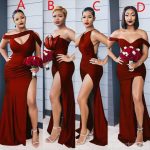 Mismatched Burgundy Mermaid Cheap Bridesmaid Dresses Online, WG813
