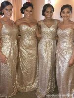 Mismatched Sequin Long Bridesmaid Dresses,Custom Long Bridesmaid Dresses,BD104 - Image 2