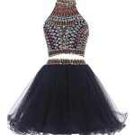 Sexy Two Pieces Backless Black homecoming prom dresses, Black Cocktail Dresses, CM0019