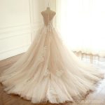 Cap Sleeve Lace Long Custom Cheap Custom Wedding Dresses, WD307 - Image 2