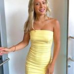 Simple Yellow Sheath Mini Short Prom Homecoming Dresses Tight,Party Dress,CM1007